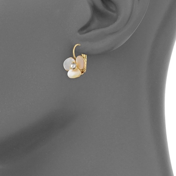NWT! Kate Spade Disco Pansy Leverback Earrings - Picture 2 of 8